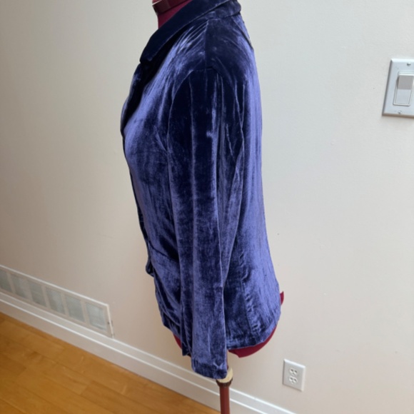 Graham & Spenser Blue Velvet 3 button Jacket Sz M - Picture 3 of 12